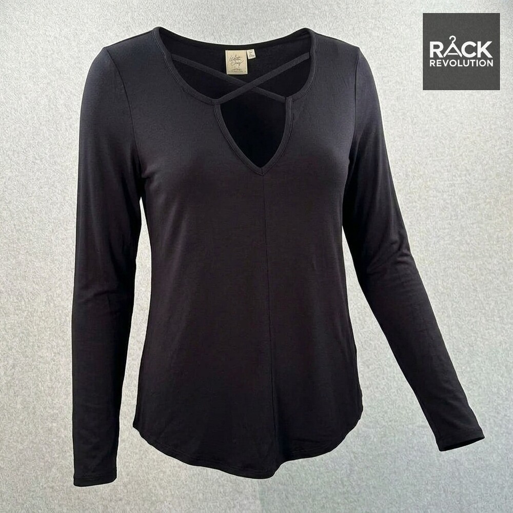 White Crow Black Cross Front Long Sleeve Tee NWT - Size LARGE